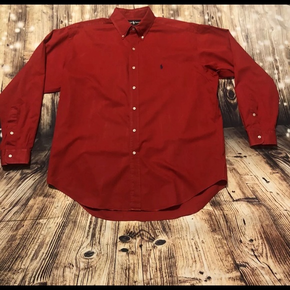 RED Mens Polo Ralph Lauren Blake Shirt Large - Picture 4 of 7